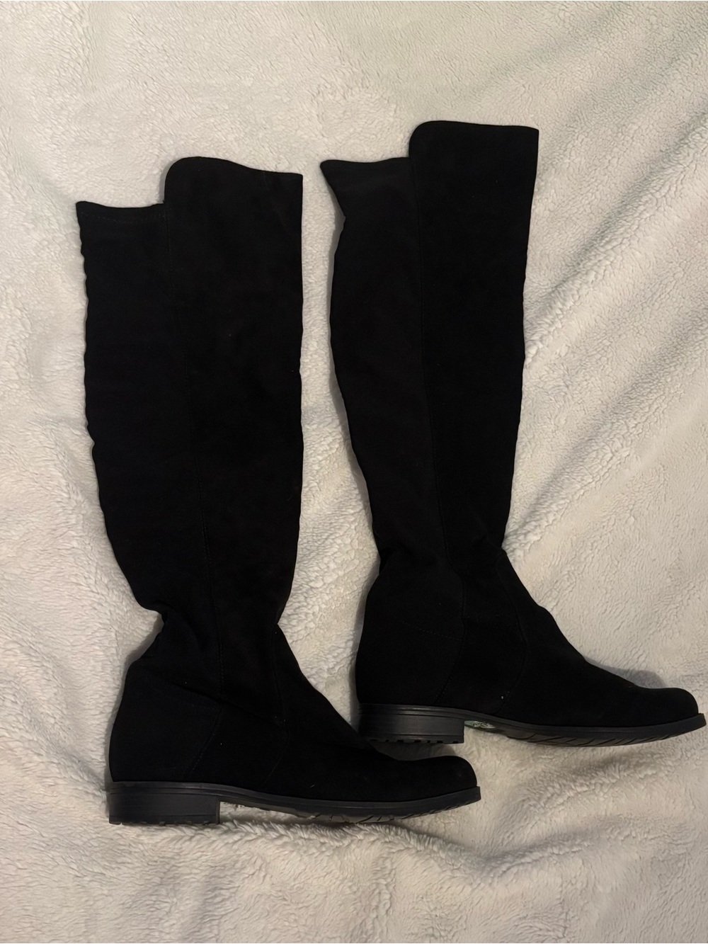Unisa Black Over-the-Knee Flat Suede Boots